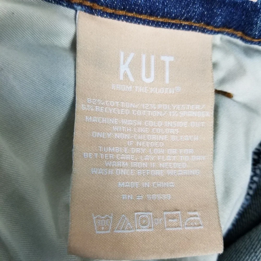 Kut from the Kloth Blue Wide Leg Cuffed Jeans